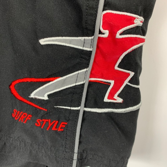 Surf Style Medium Swim Trunks Black Lined Wear - Picture 3 of 4